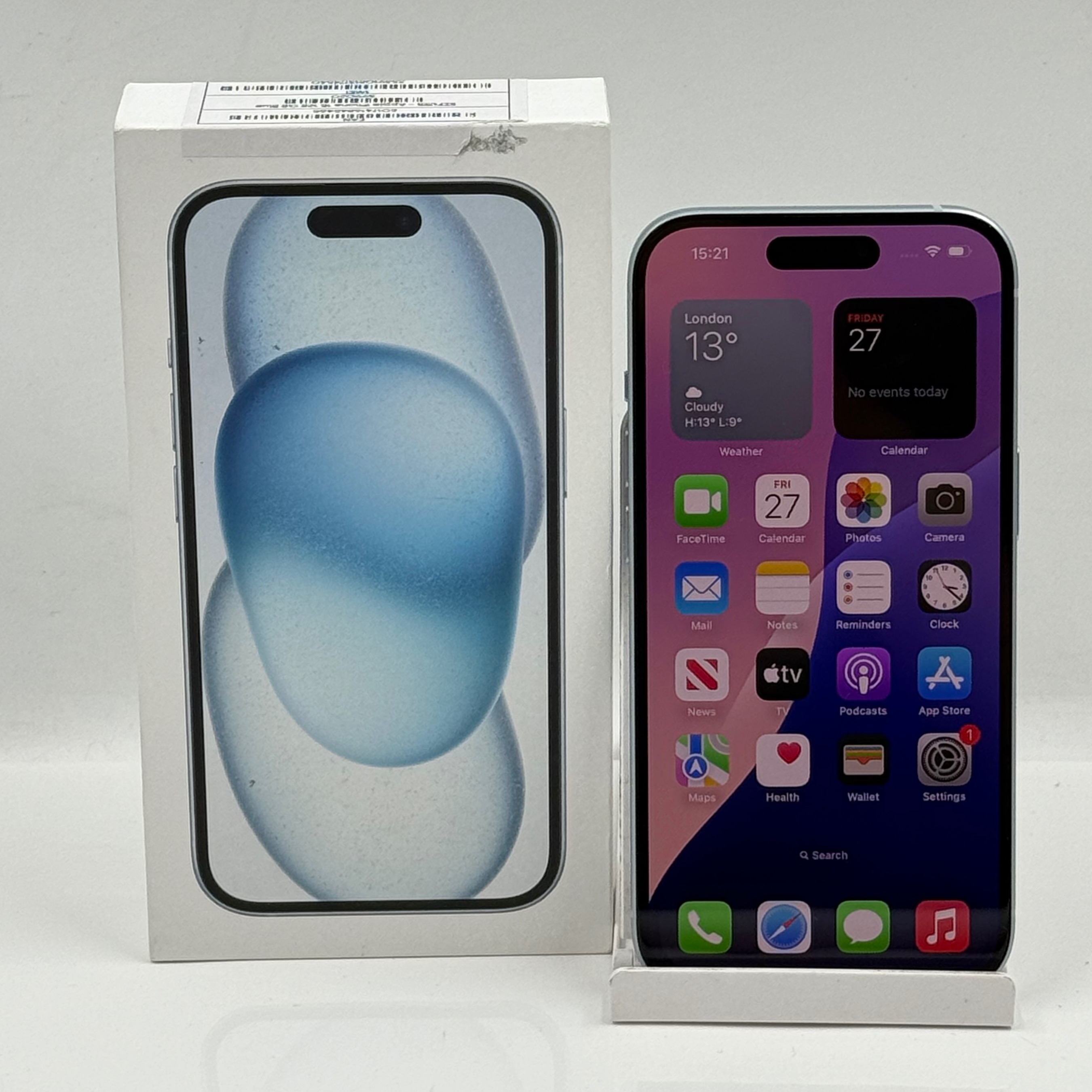 Pre-owned APPLE iPHONE 15 - BLUE- 128GB 100% BATTERY UNLOCKED